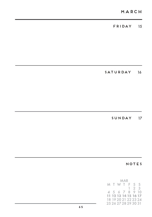 2024 Week-to-View A5 diary layout