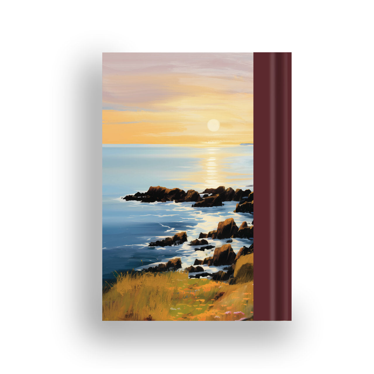 Rear view of the Beacon notebook showcasing lighthouse-inspired design