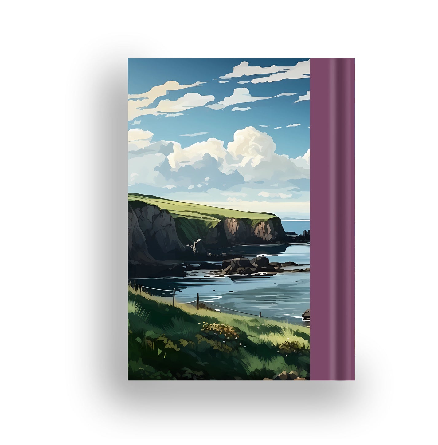 Cove back hardcover notebook featuring seaside village