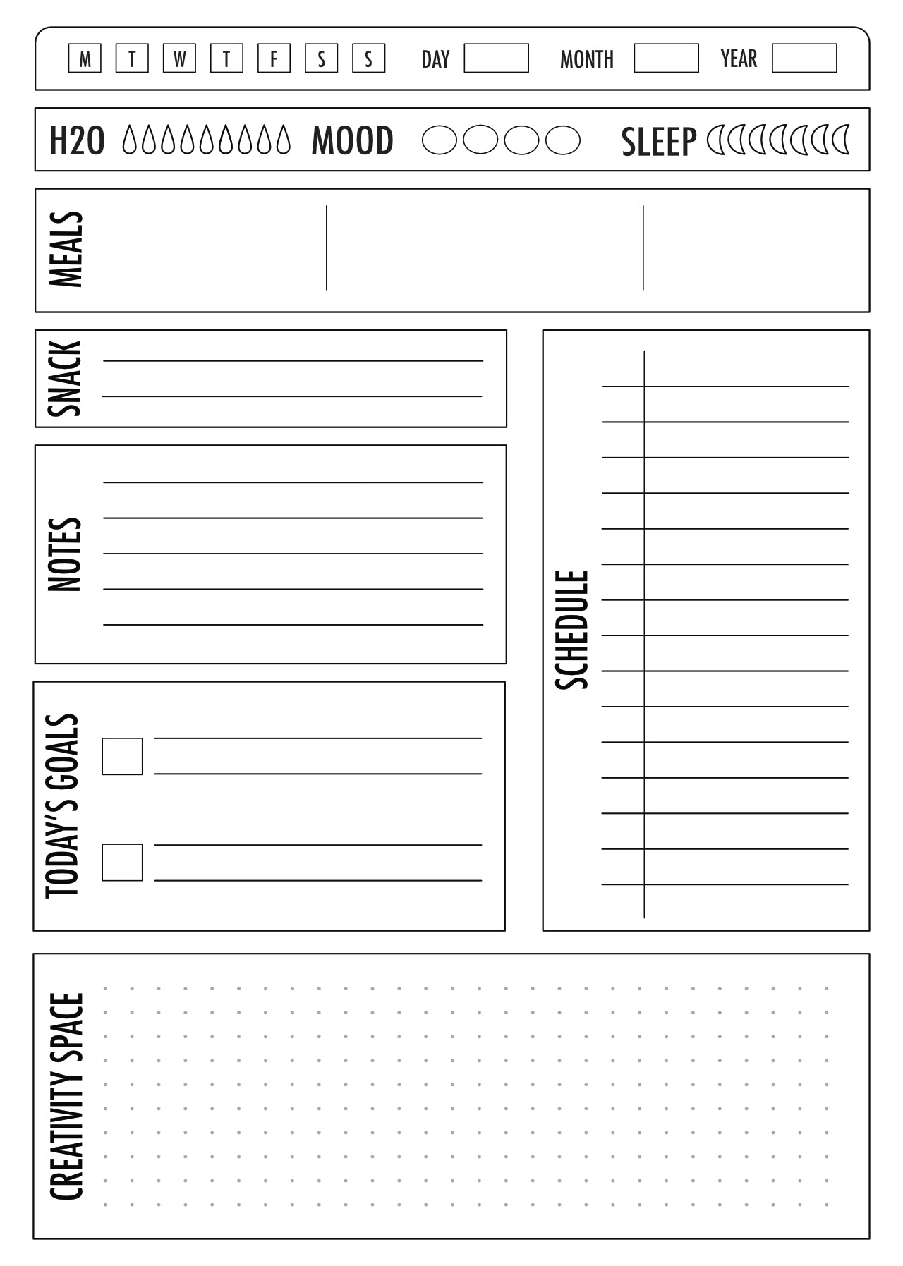 Daily Planner - A4 Printable sheet