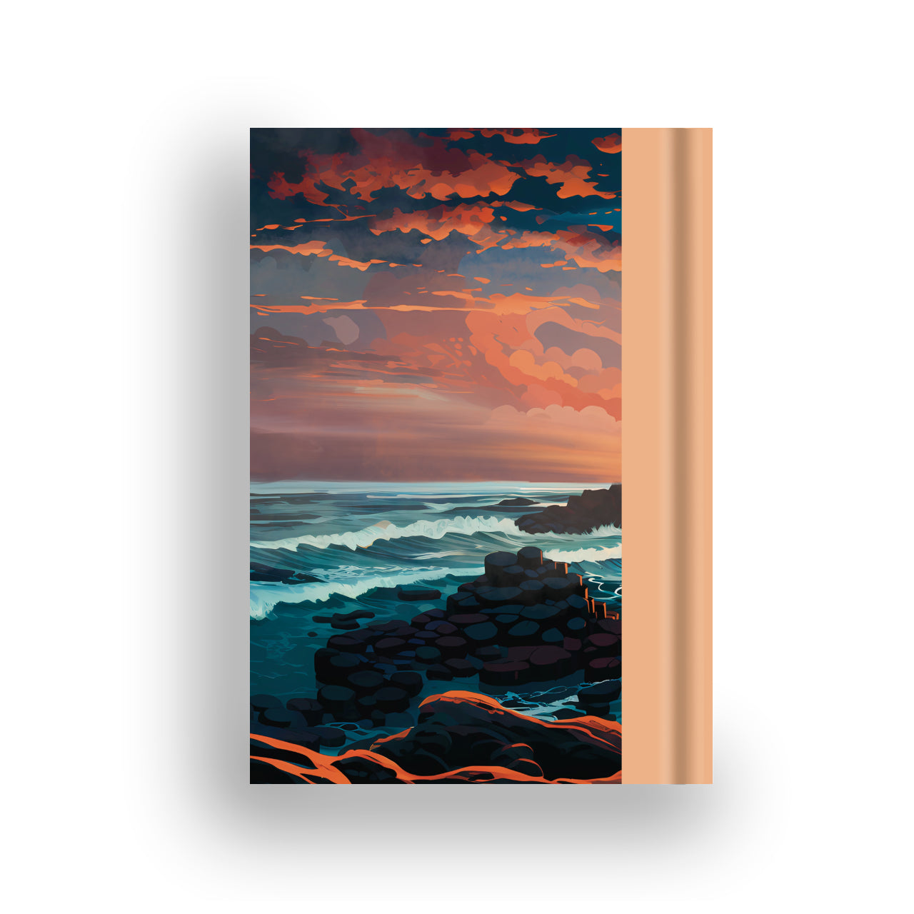 The sea on the back of the Giant's Causeway notebook