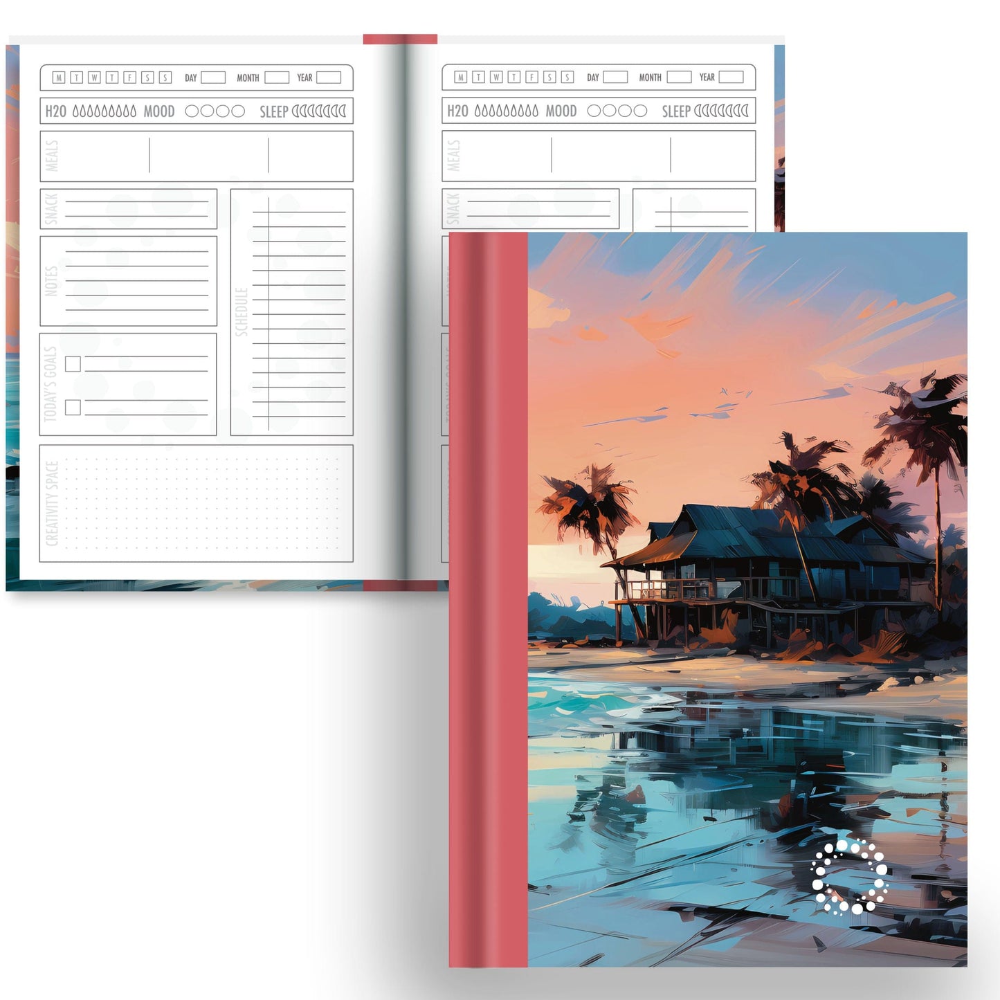 DayDot Journals A5 Notebook Daily Planner Atoll - A5 Hardback Notebook