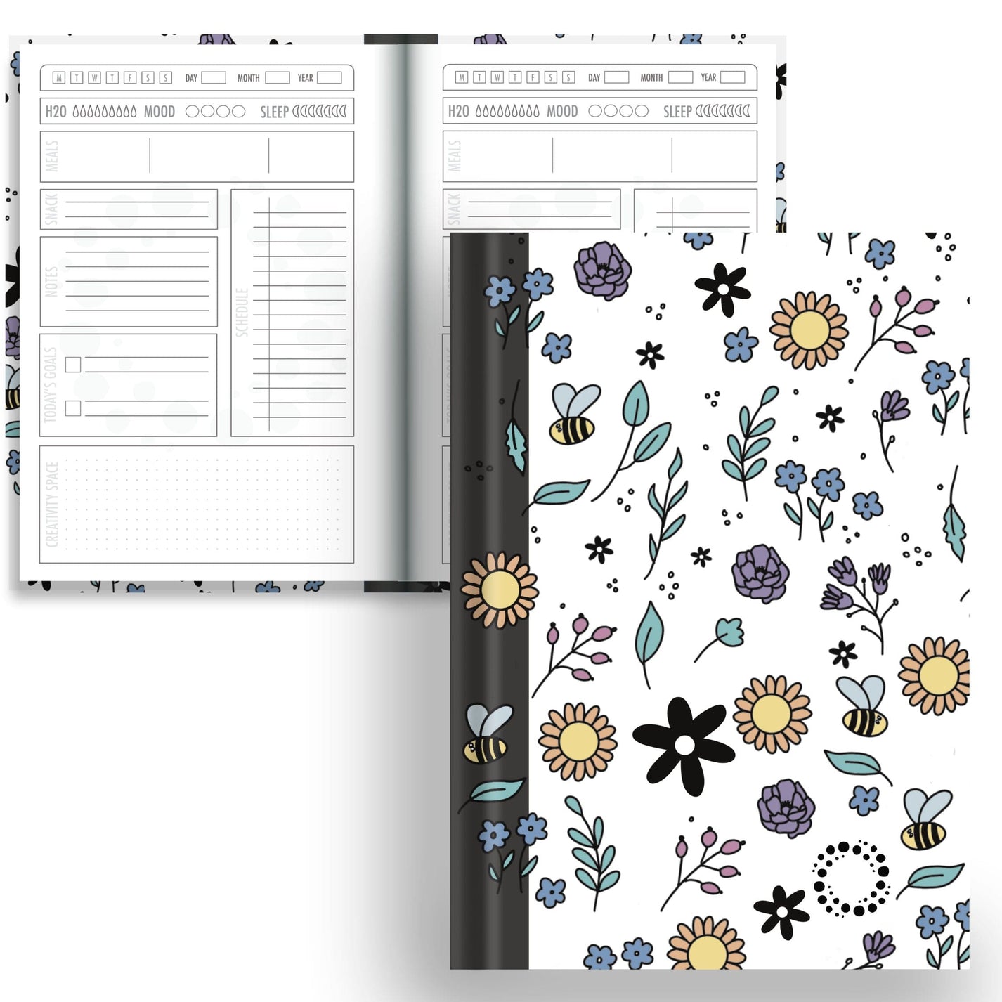 DayDot Journals A5 Notebook Daily Planner Bloom - A5 Hardback Notebook