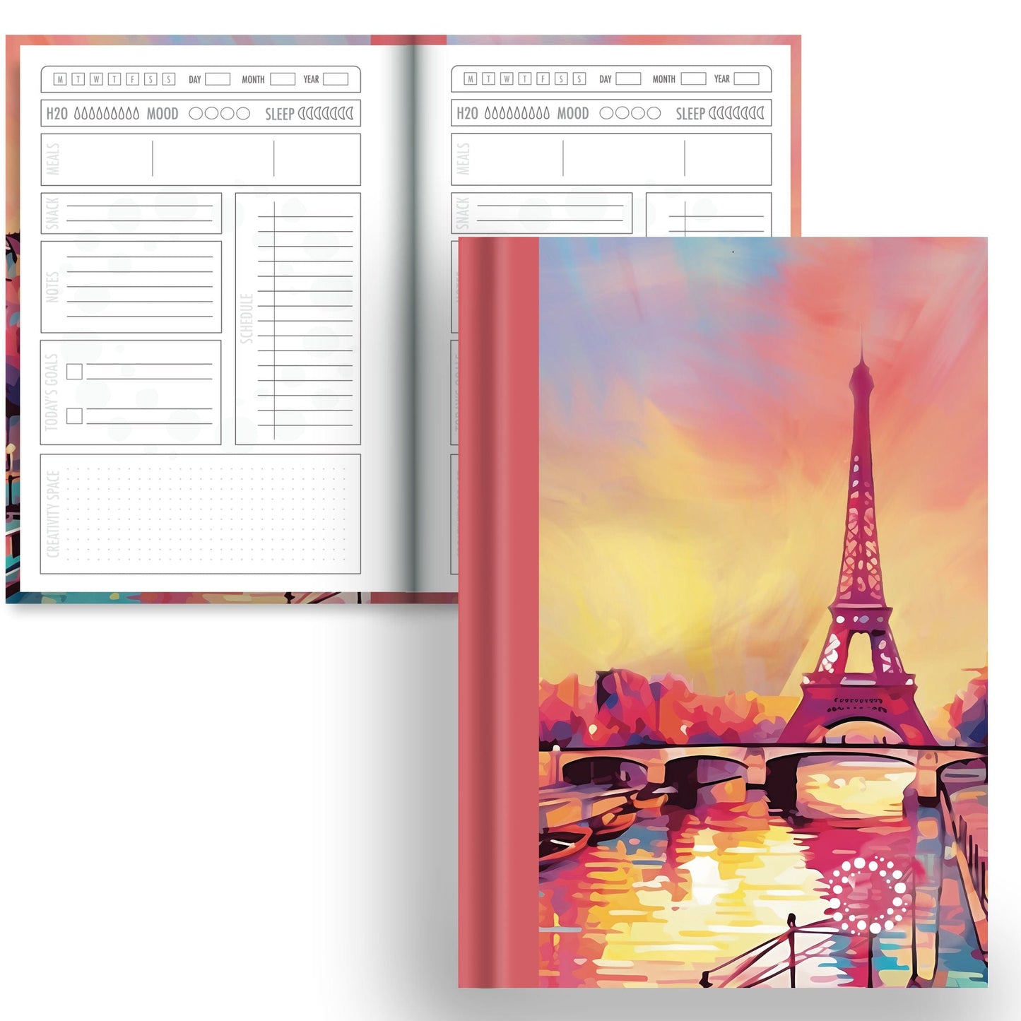 DayDot Journals A5 Notebook Daily Planner Paris - A5 Hardback Notebook