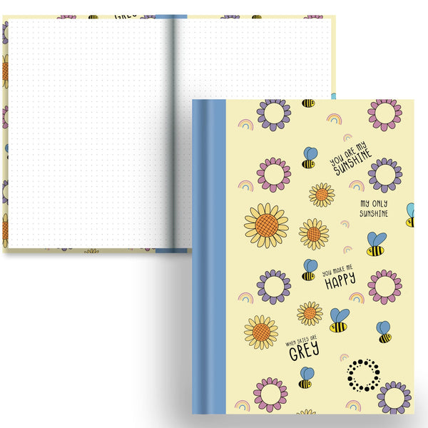 DayDot Journals A5 Notebook Dot Grid Bee Happy -  A5 Hardback Notebook