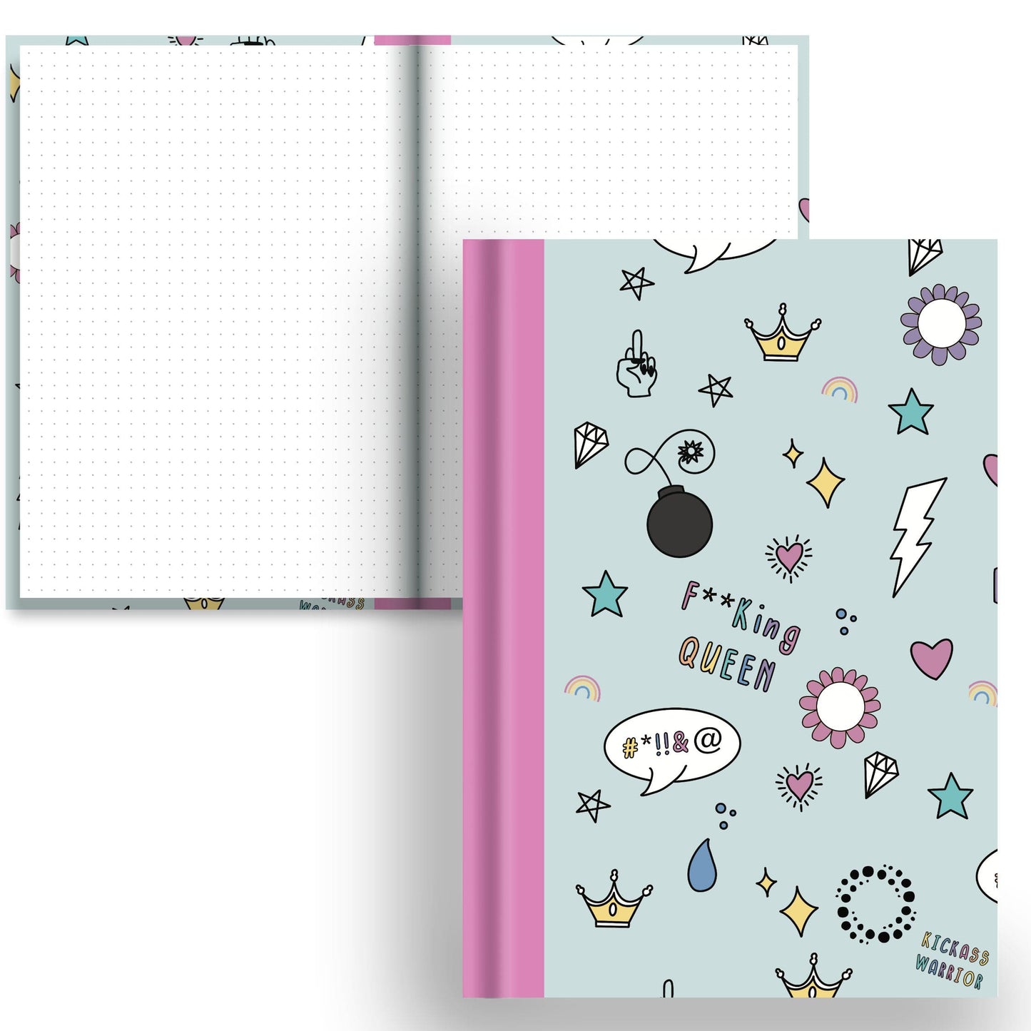 DayDot Journals A5 Notebook Dot Grid Inner Fire — Rude - A5 Hardback Notebook