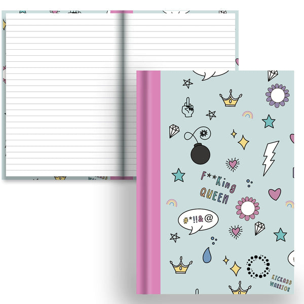 DayDot Journals A5 Notebook Lined Paper Inner Fire — Rude - A5 Hardback Notebook