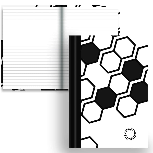 DayDot Journals A5 Notebook Lined Paper Monochrome -  A5 Hardback Notebook