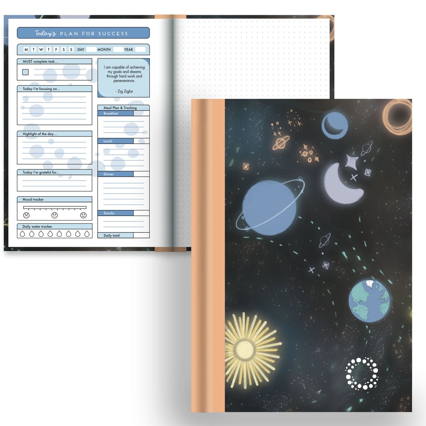 DayDot Journals A5 Notebook Motivational Planner Intergalactic -  A5 Hardback Notebook