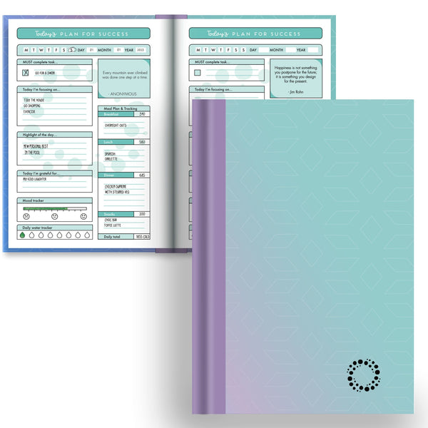 DayDot Journals A5 Notebook Motivational Planner Ombre - A5 Hardback Notebook