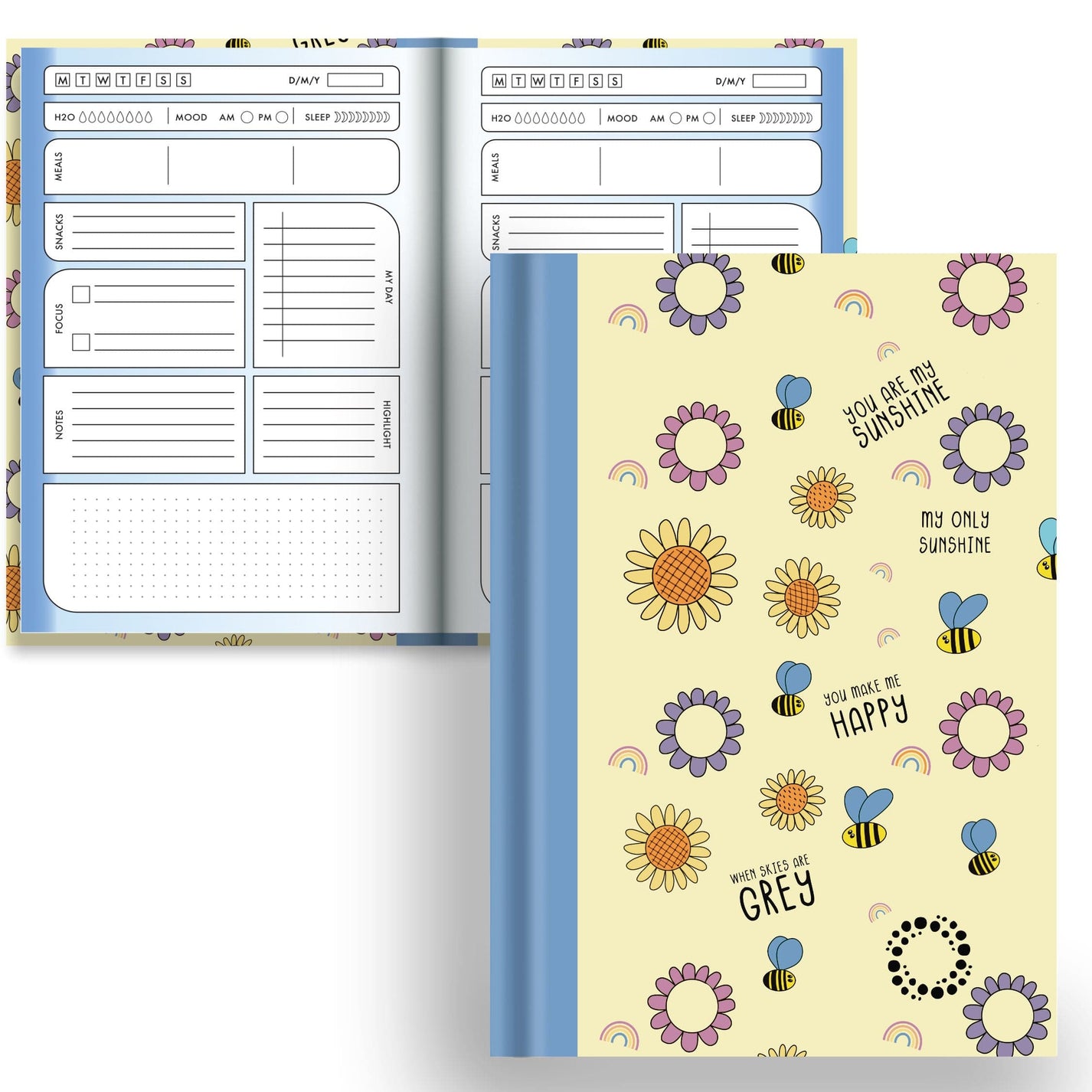 DayDot Journals A5 Notebook Planner & Dot Bee Happy -  A5 Hardback Notebook