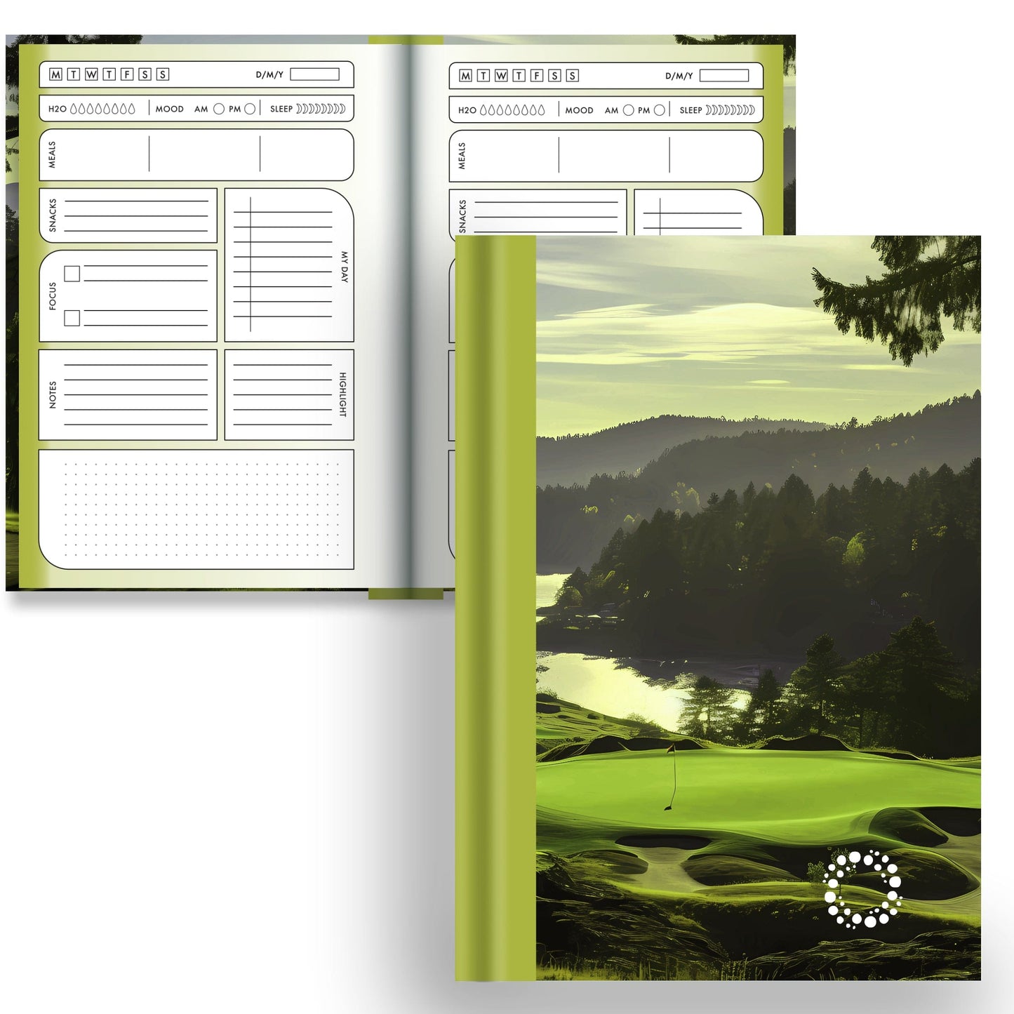 DayDot Journals A5 Notebook Planner & Dot Fairway - A5 Hardback Notebook
