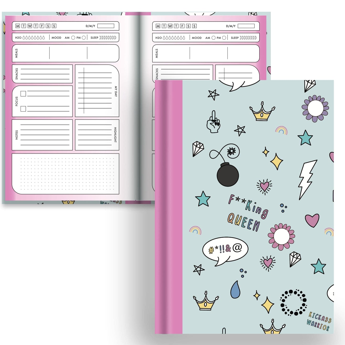 DayDot Journals A5 Notebook Planner & Dot Inner Fire — Rude - A5 Hardback Notebook
