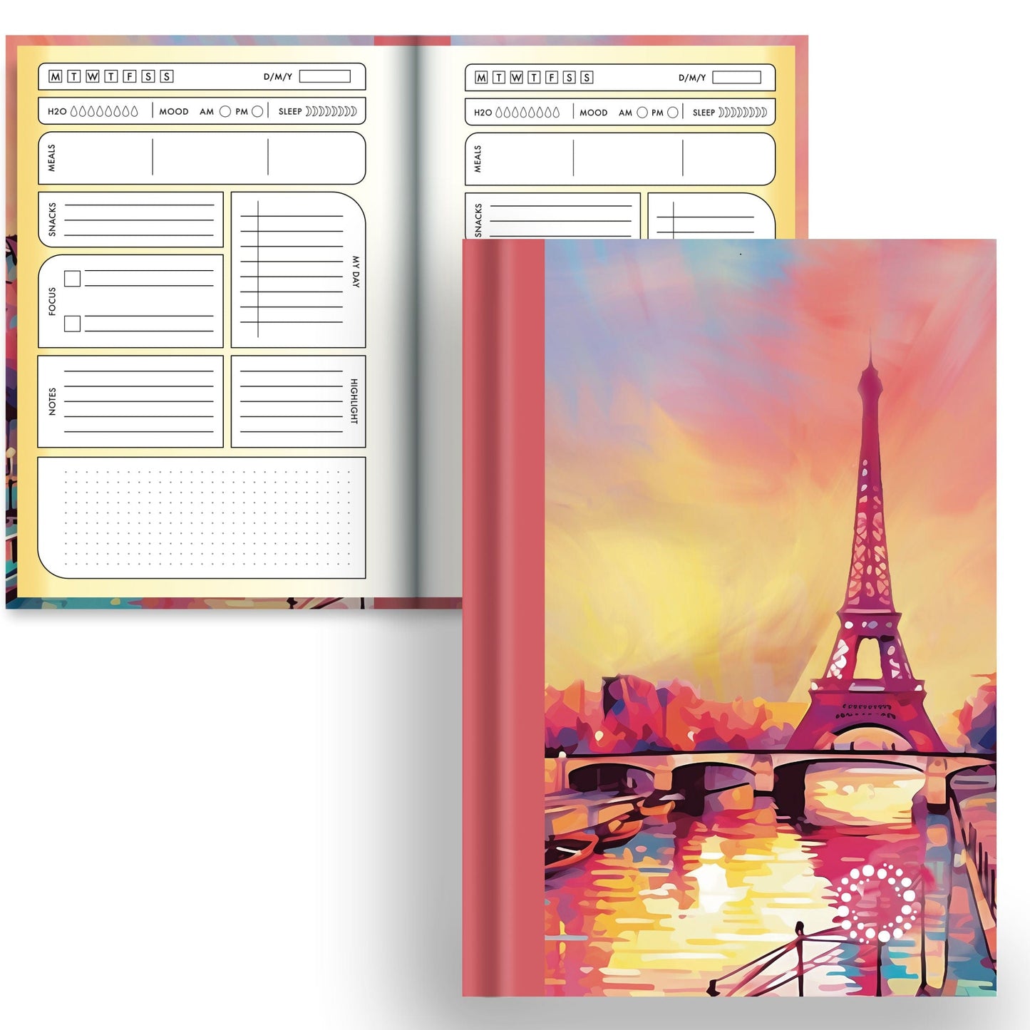 DayDot Journals A5 Notebook Planner & Dot Paris - A5 Hardback Notebook