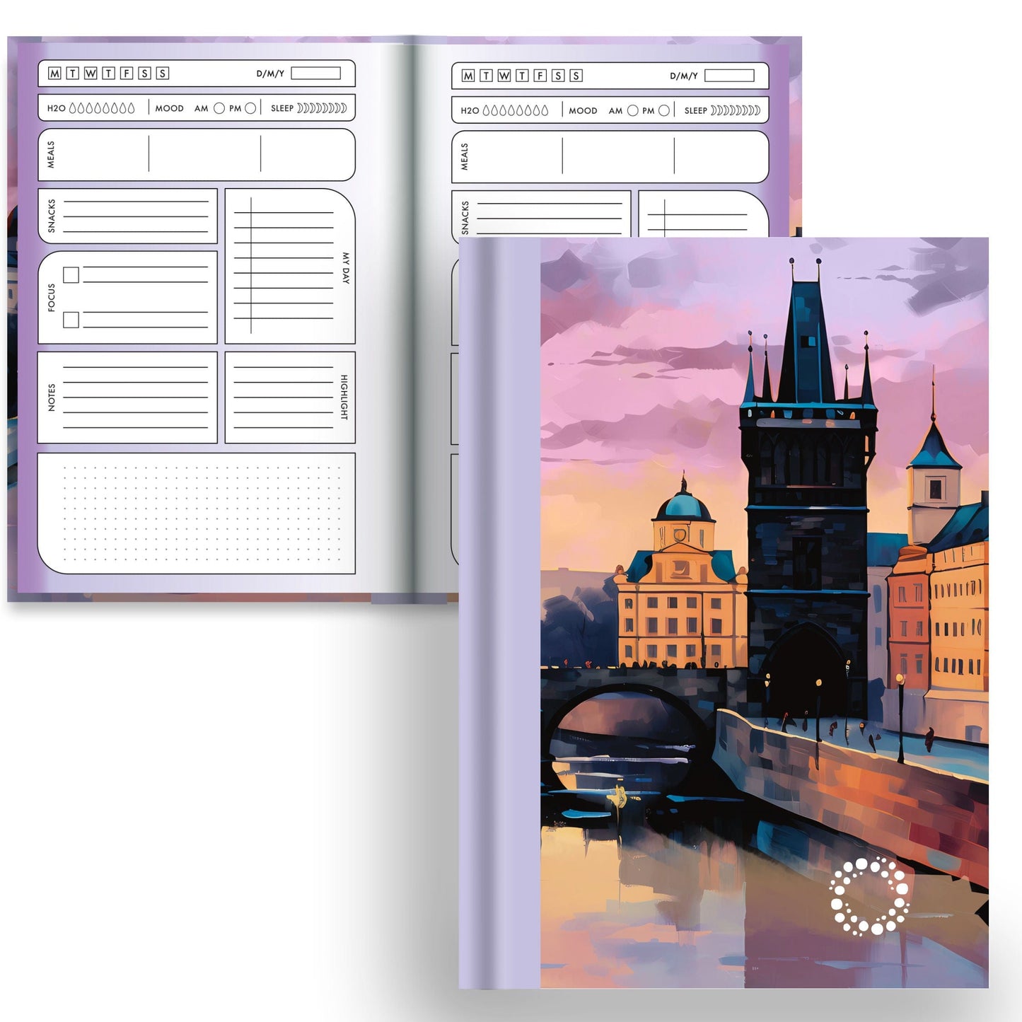 DayDot Journals A5 Notebook Planner & Dot Prague - A5 Hardback Notebook