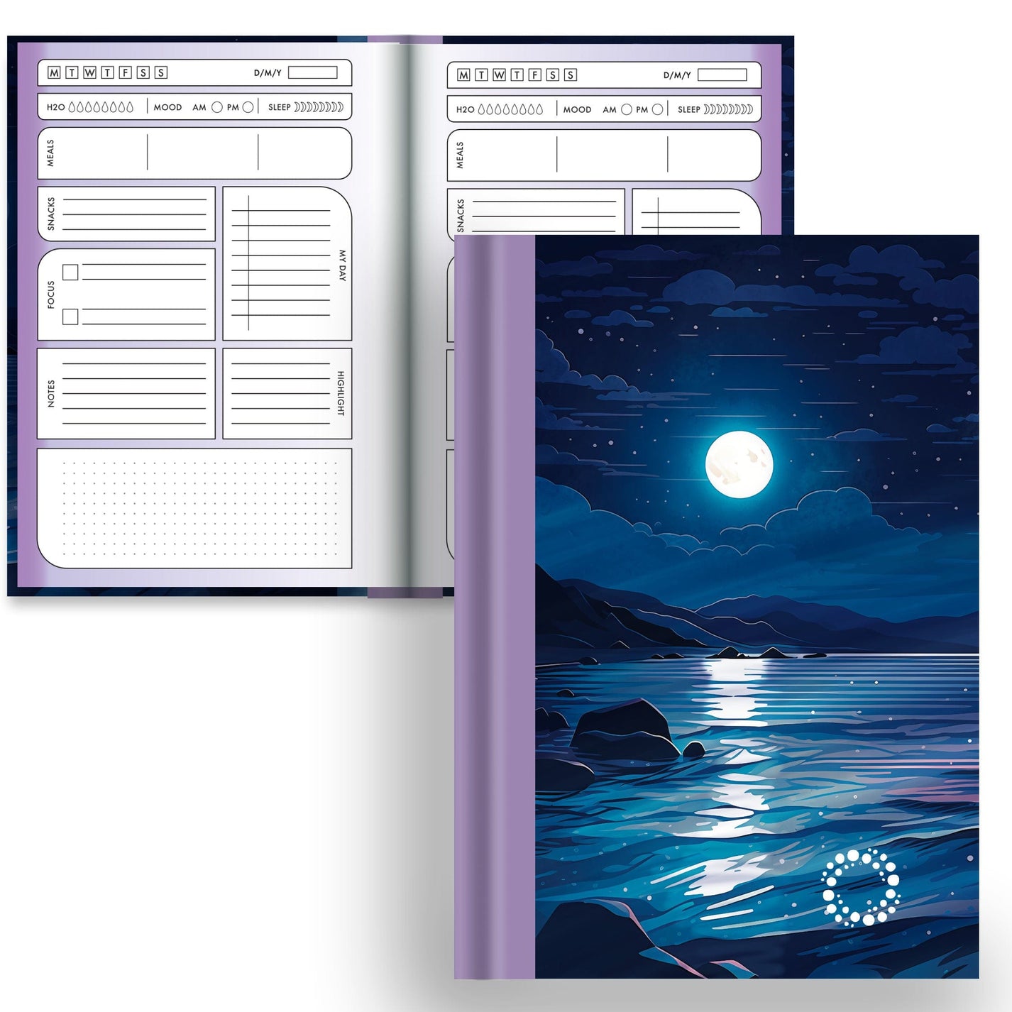 DayDot Journals A5 Notebook Planner & Dot Serenity - A5 Hardback Notebook