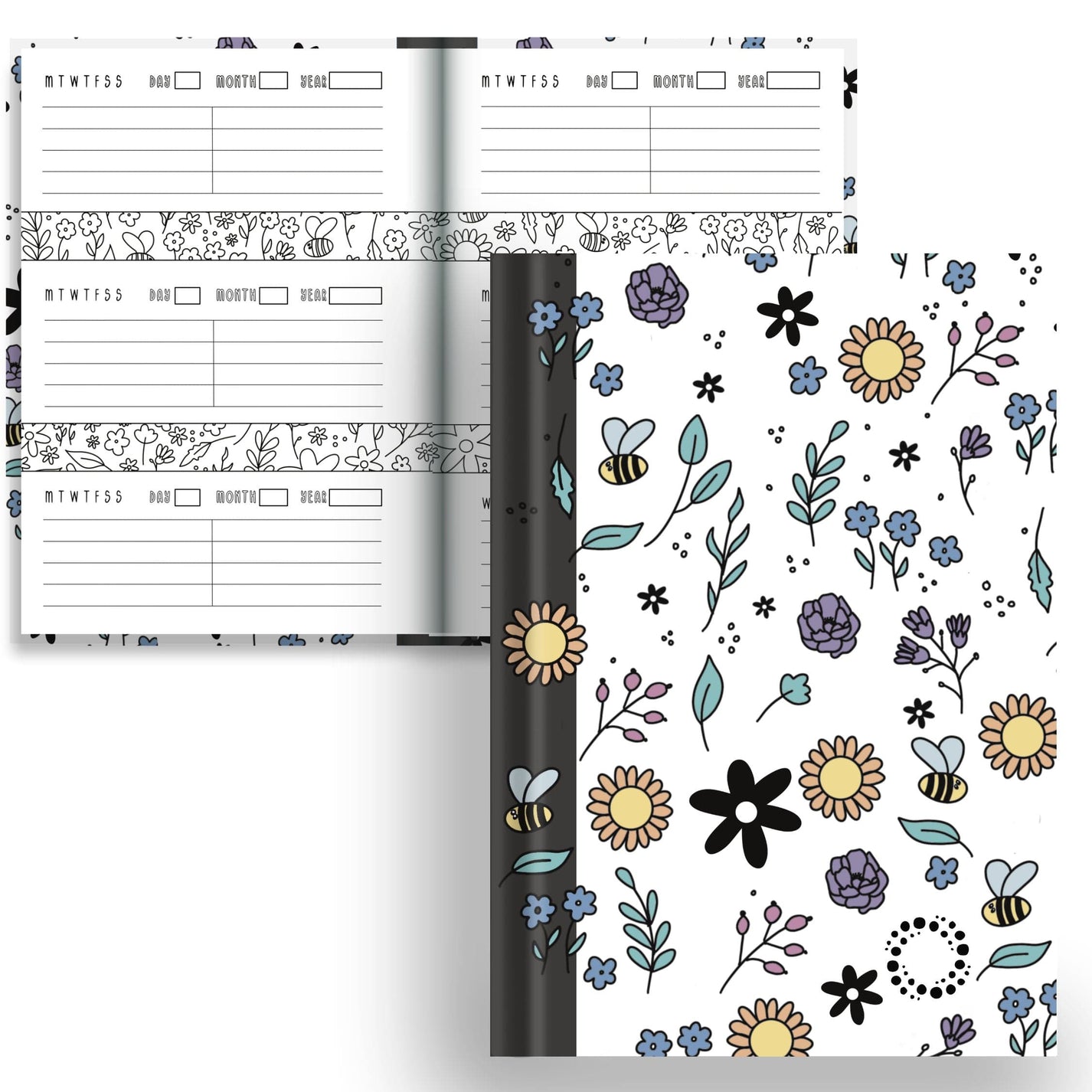 DayDot Journals A5 Notebook Weekly Washi Bloom - A5 Hardback Notebook