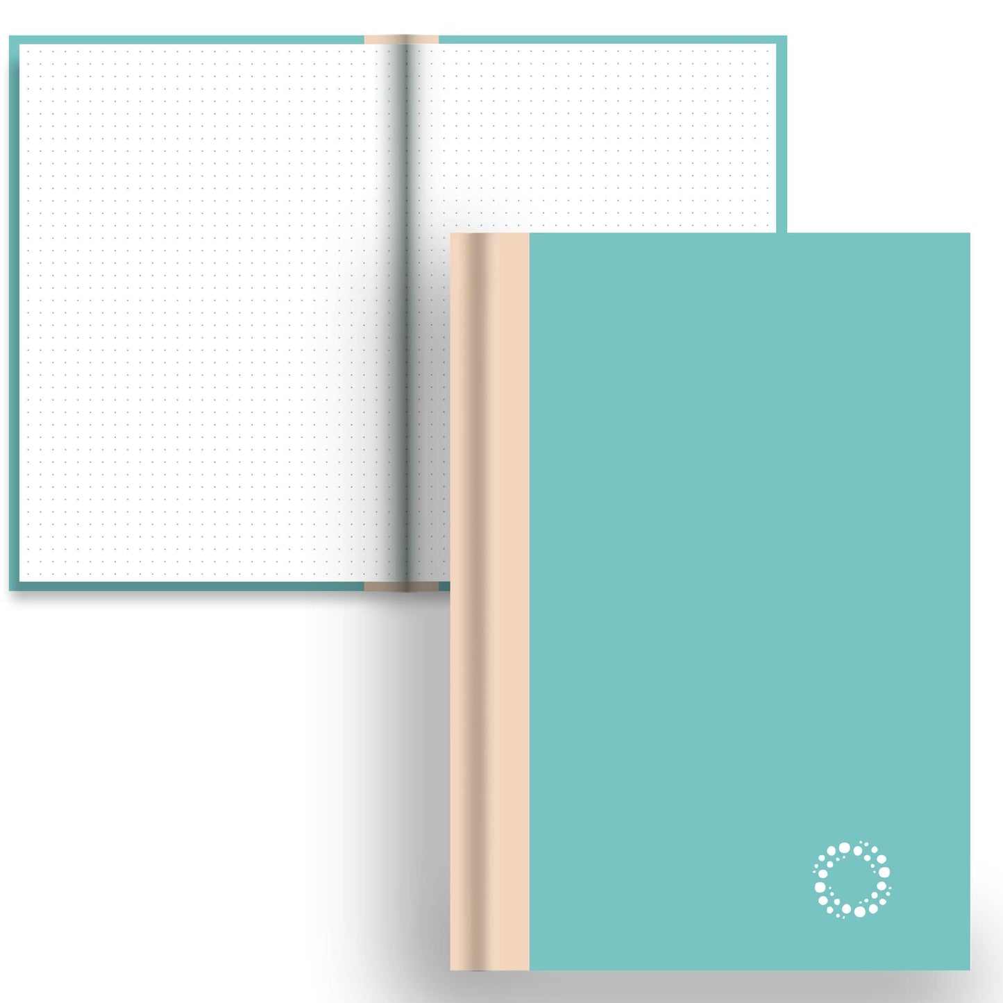 DayDot Journals Colour Block Blush / Dot Grid / A5 Aqua - A5 Hardback Notebook