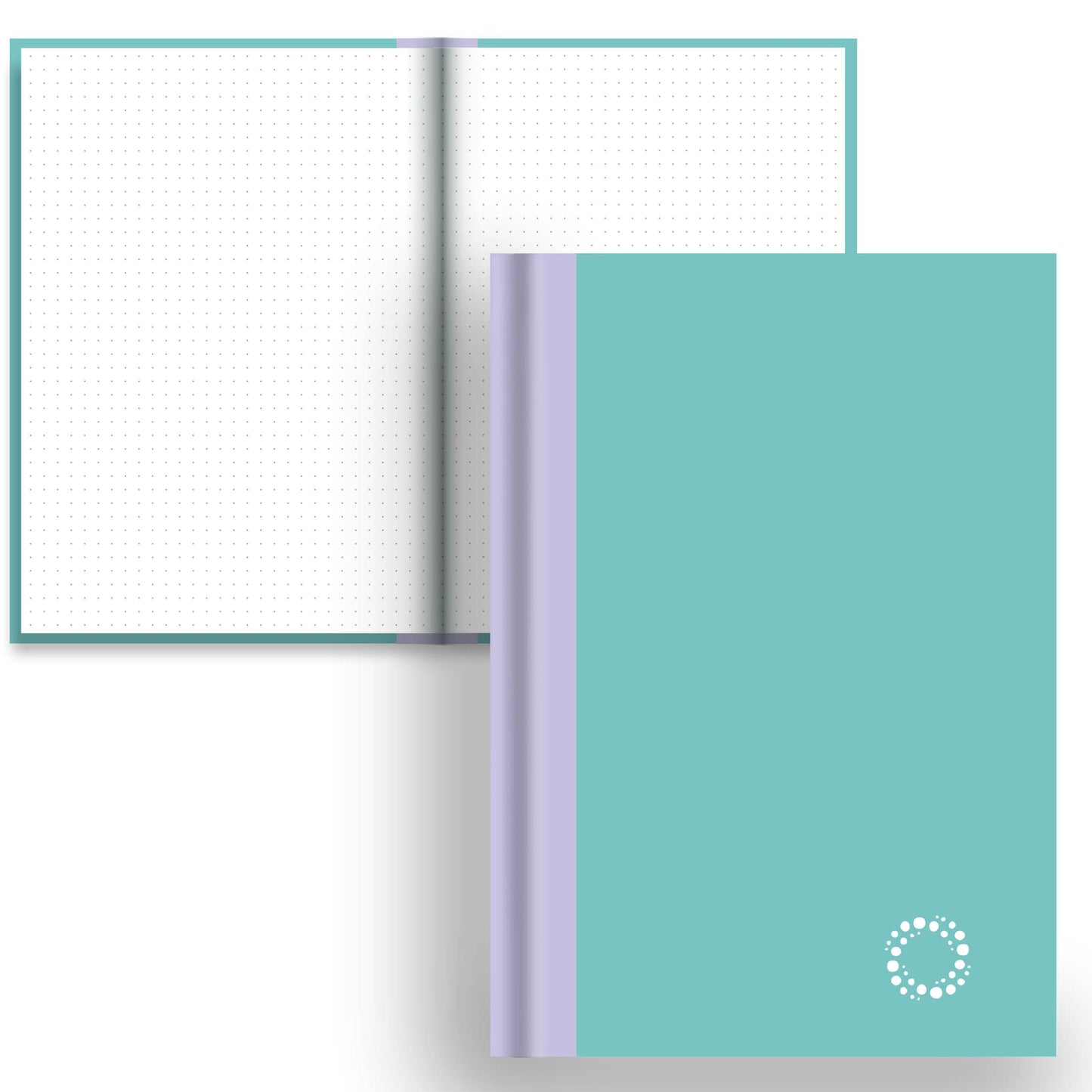DayDot Journals Colour Block Lilac / Dot Grid / A5 Aqua - A5 Hardback Notebook