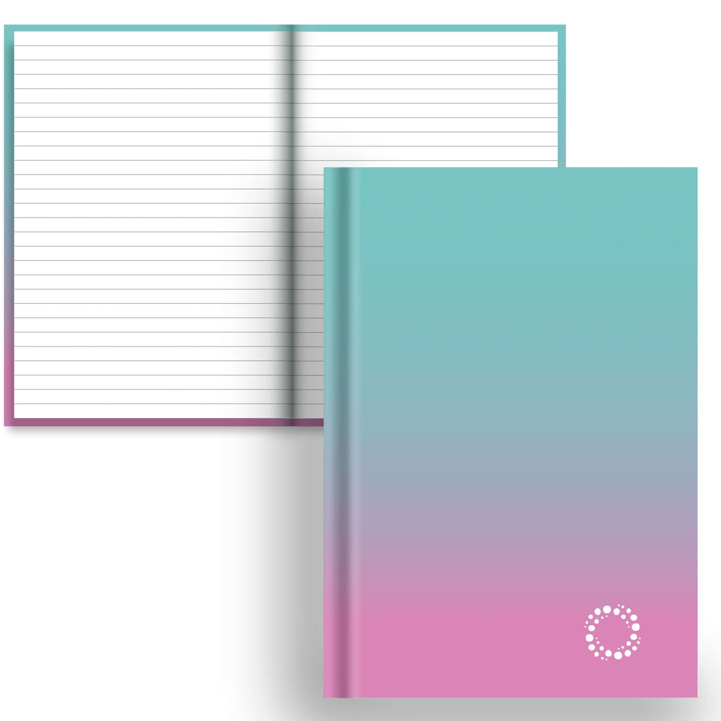 DayDot Journals Colour Fade Lined Paper Aqua and Blossom - A5 Hardback Notebook