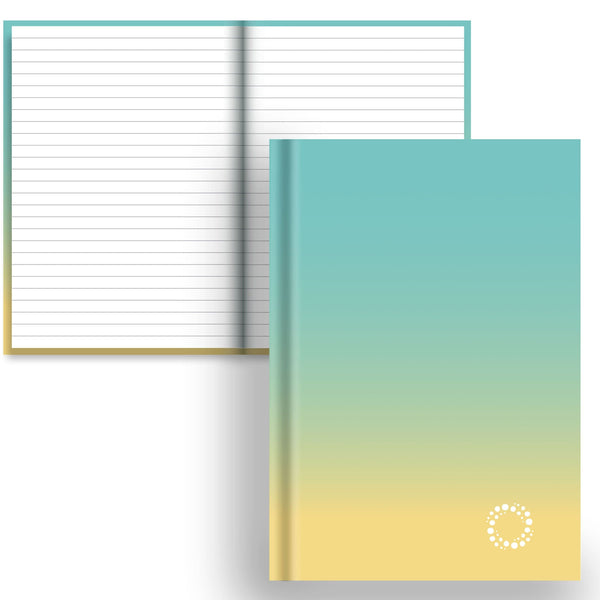 DayDot Journals Colour Fade Lined Paper Aqua and Lemonade - Colour Fade A5 Hardback Notebook