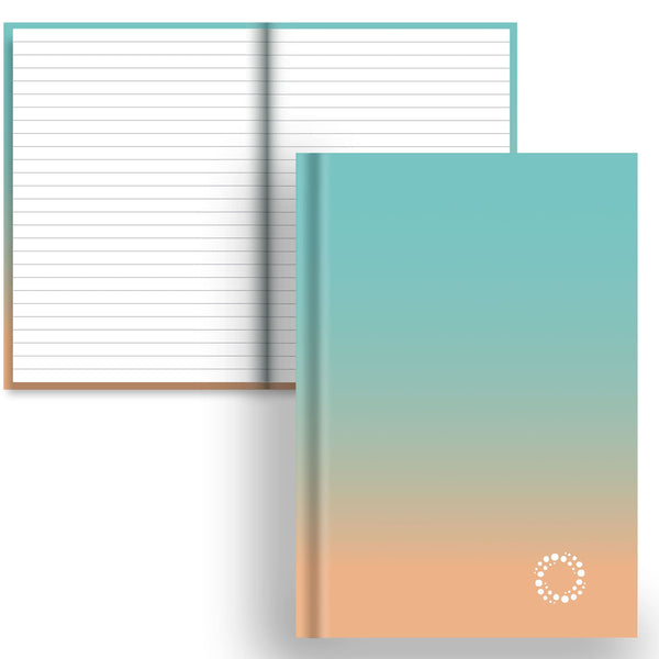 DayDot Journals Colour Fade Lined Paper Aqua and Mandarin - Colour Fade A5 Hardback Notebook