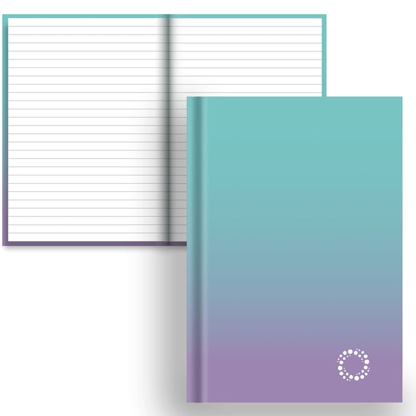 DayDot Journals Colour Fade Lined Paper Aqua and Periwinkle - Colour Fade A5 Hardback Notebook